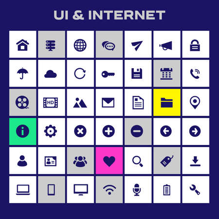 Big UI and Internet icon set, trendy flat iconsのイラスト素材