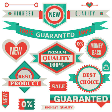 Trendy eco and bio friendly ad badgesのイラスト素材