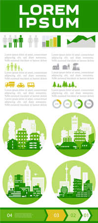 Abstract cityscapes infographics. Town, city elements collectionのイラスト素材