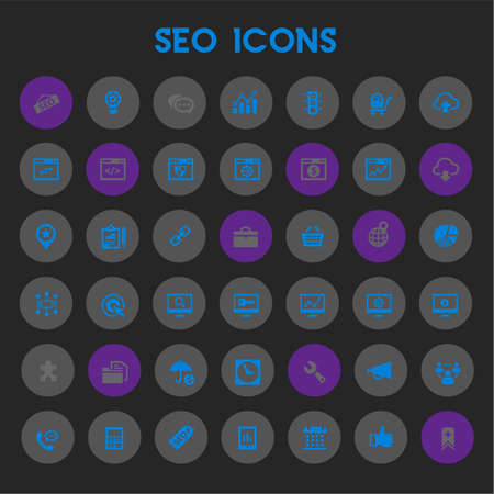 Big SEO icon set, trendy flat iconsのイラスト素材