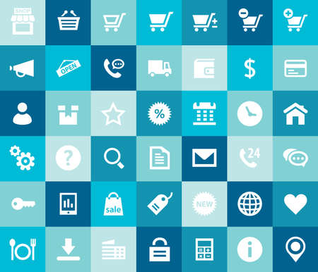 Big commercial icon set, trendy flat iconsのイラスト素材