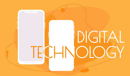Trendy Advertising Mobile Smart phone Mockup Conceptのイラスト素材