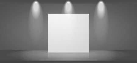 Exhibition 3d exhibition scene template with transparent lights and shadowsのイラスト素材