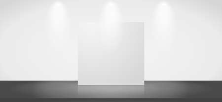 Exhibition 3d exhibition scene template with transparent lights and shadowsのイラスト素材