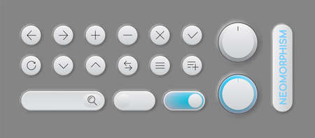 Modern Trendy Smoothy UI Set of Buttons, for Apps and Webdesignのイラスト素材