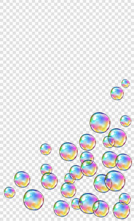 Abstract foam, soap, water bubbles, isolated on blue backgroundのイラスト素材