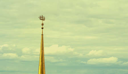 St. Petersburg, Russia, Admiralty, Shpi Admiralty in St. Petersburg Petersburg against the background of a cloudy sky. Simv Admiralty.の写真素材