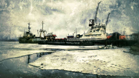 Ship in portの素材