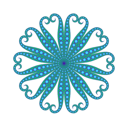 Abstract graphic aquatic illustration. Cute octopus ornament for decorationのイラスト素材