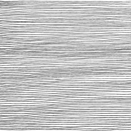 Hand drawn horizontal parallel thin black lines on white background. Vector pattern.のイラスト素材