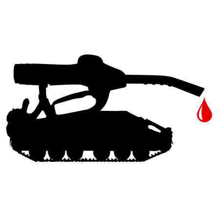 Oil tank with a drop of bloodのイラスト素材