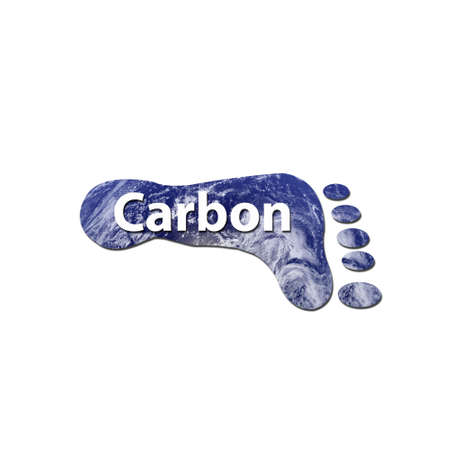 Footprint made up of water to represent environmental issues or carbon footprint. の写真素材