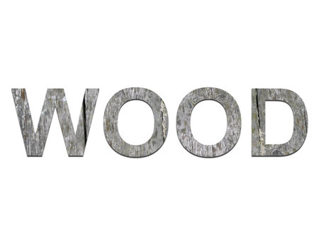 The word WOOD created with wooden lettersの写真素材