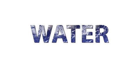 The word WATER is written with letters made from water. Water picture from NASA.の写真素材