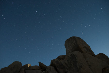 Rock Formation With Starry Night