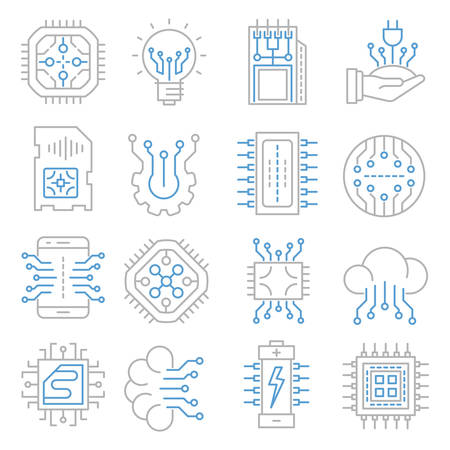 Electronics outline icons suitable for a wide range of digital creative projects.のイラスト素材