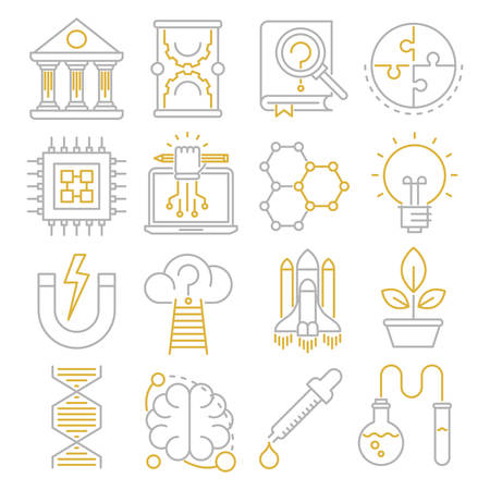 Science line icons suitable for a wide range of digital creative projects.のイラスト素材