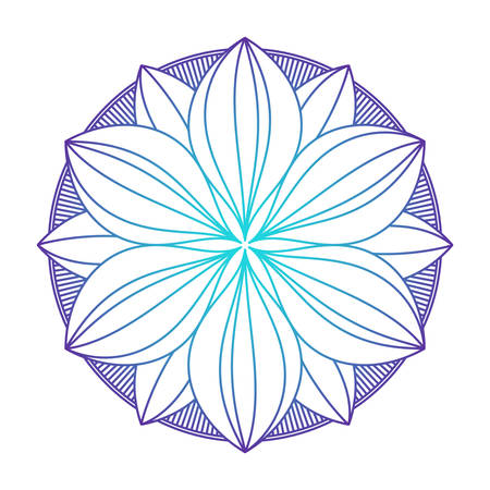 Circular pattern in form of mandala with flower for Henna, Mehndi, decoration. Decorative ornament in ethnic oriental style. Coloring book page.のイラスト素材