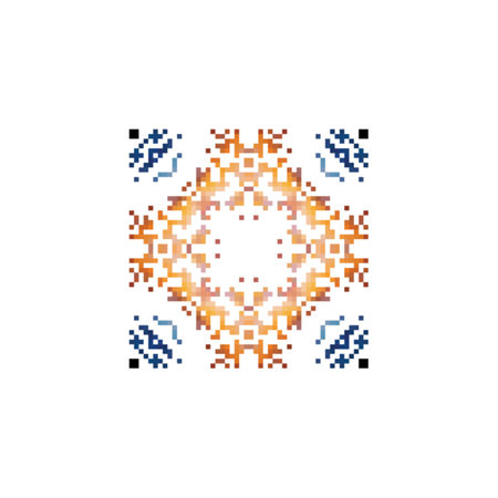 Abstract pixel art. Illustration for your design. Vector illustration.のイラスト素材