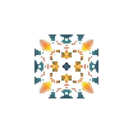 pixelated ethnic aztec pattern vector art illustration design&#xA;のイラスト素材
