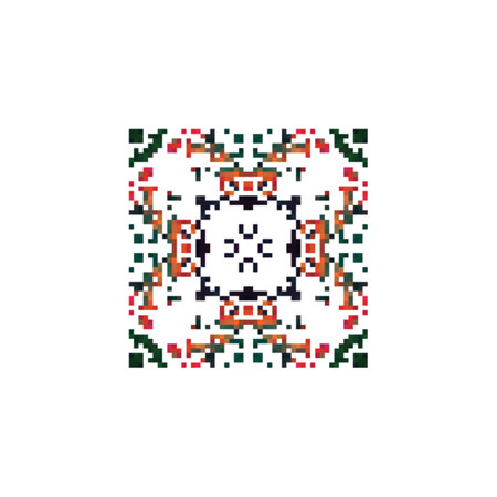 Pixel art illustration of a dog head. Pixel art vector illustration.のイラスト素材