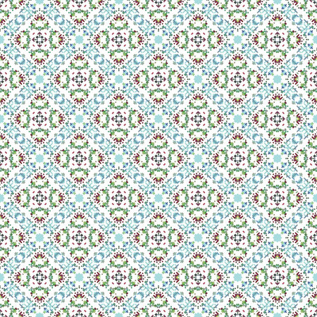 Seamless texture with 3D rendering abstract fractal blue pattern on a white background for fabric...