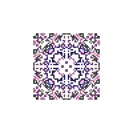 QR code pixel art. Abstract geometric pattern. Vector illustration.