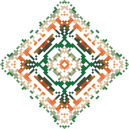 Ethnic embroidery. Abstract geometric background. Vector illustration.のイラスト素材