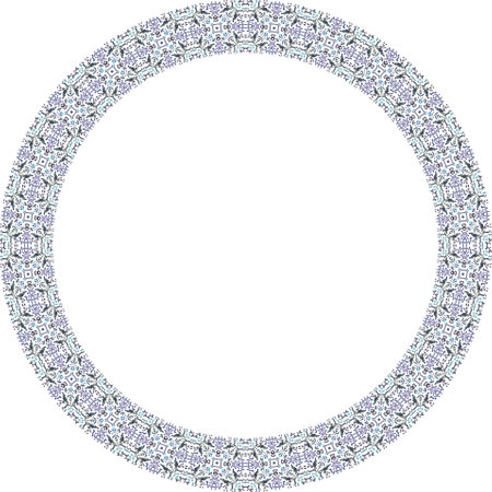 Round frame with abstract ornament. Vector illustration on a white background.のイラスト素材