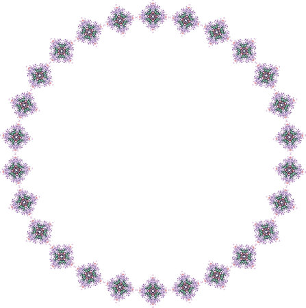 Round frame with snowflakes on a white background. Vector illustration.のイラスト素材