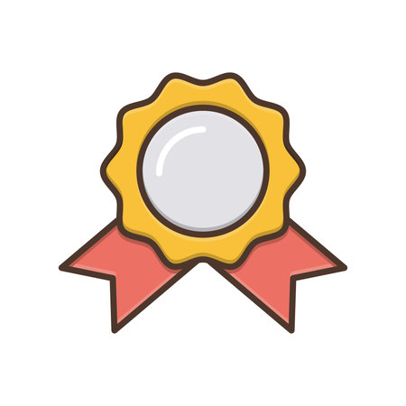 Award ribbon color line icon. Vector illustration on white background.のイラスト素材