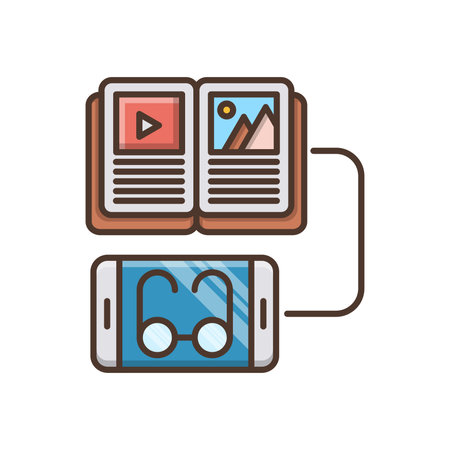 smartphone device with media player and book icon vector illustration graphic designのイラスト素材