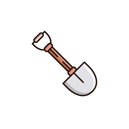 Shovel flat icon on white background. Vector illustration, eps 10.のイラスト素材