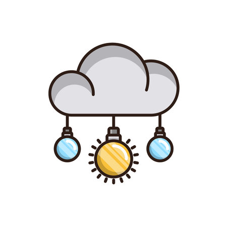 cloud computing with bulb light isolated icon vector illustration design  Eps 10のイラスト素材