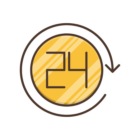 24 hours service icon, 24 hours support, 24 hours service iconの写真素材