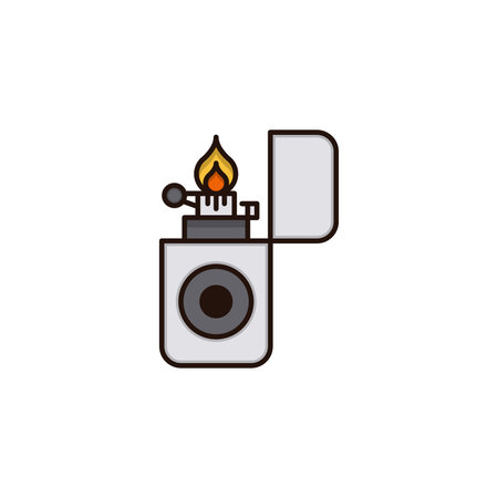 Lighter icon. Flat illustration of lighter vector icon for web designのイラスト素材