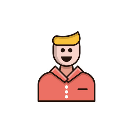 Avatar of a man in a flat style. Vector illustration.のイラスト素材