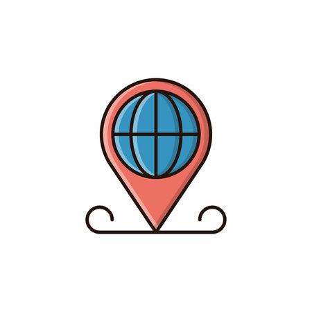 Location icon. Map pointer with globe. Location icon. Vector illustrationのイラスト素材