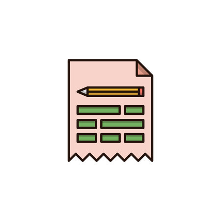 document fill style icon design, Data archive storage organize business office and information theme Vector illustrationのイラスト素材