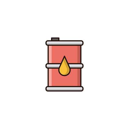 Oil barrel icon on white background. Vector illustration in flat style.のイラスト素材