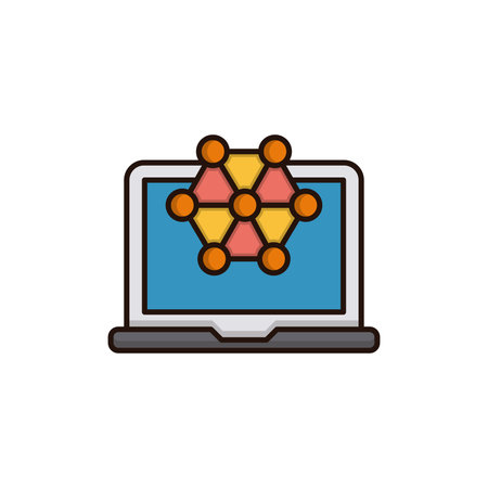 laptop computer with network connection icon vector illustration design graphic flat styleのイラスト素材