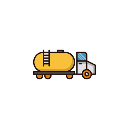 Tanker truck icon. Oil industry and transportation theme. Isolated design. Vector illustrationのイラスト素材