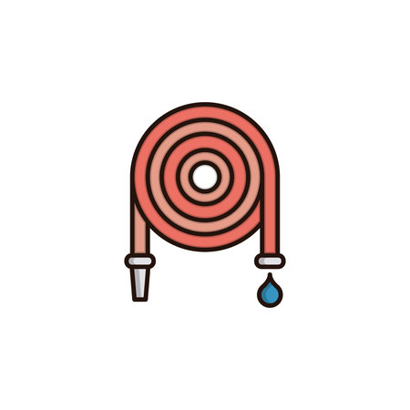 Fire hose icon. Flat illustration of fire hose vector icon for web designのイラスト素材
