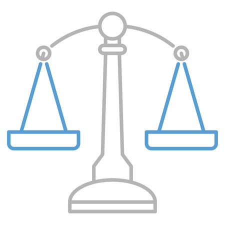 justice scale isolated icon vector illustration design, gradient blue and white flat styleのイラスト素材