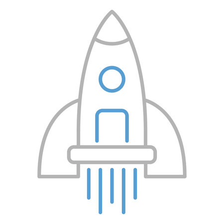 Rocket icon flat style. Spaceship blue icons on white background. Spaceship gradient style design, designed for web and app. Eps 10のイラスト素材