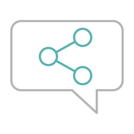 speech bubble message with share icon vector illustration green and blue line imageのイラスト素材