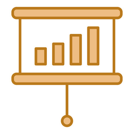 Presentation board flat icon. Graph vector illustration isolated on white.のイラスト素材