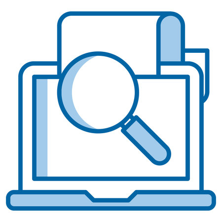 laptop computer with magnifying glass vector illustration designiconic designのイラスト素材