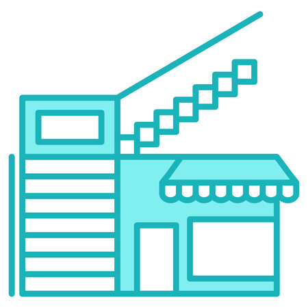 Factory flat icon. Industrial building vector illustration isolated on white. Factory gradient style design, designed for web and app. Eps 10.のイラスト素材