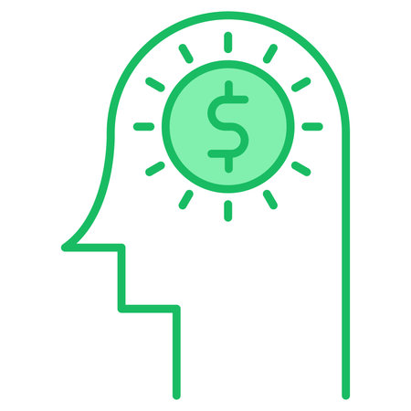 Human head with dollar sign flat icon. Head with dollar sign gradient style design, designed for web and app. Eps 10のイラスト素材